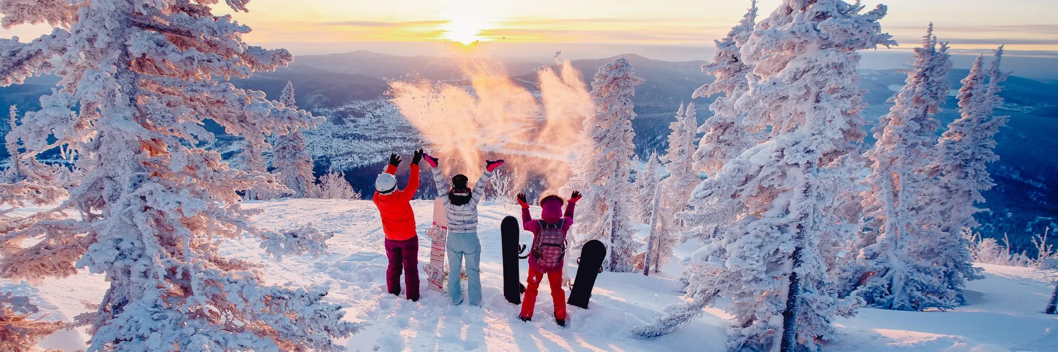 Group on ski holiday