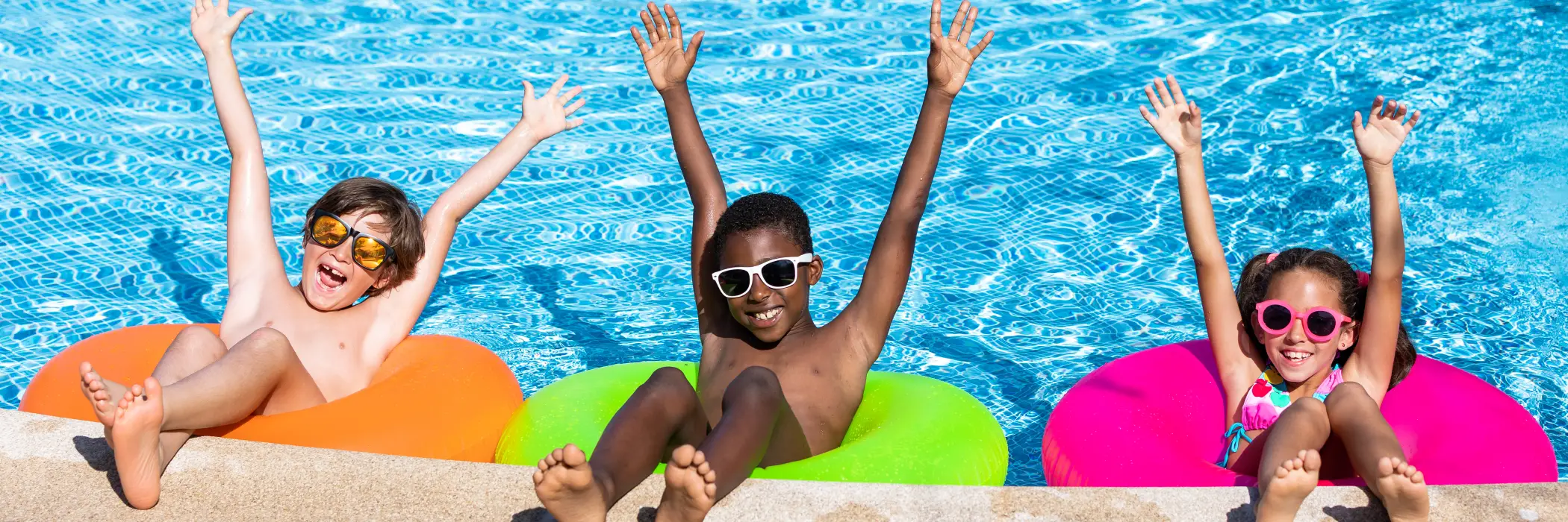 Kids in a pool on holiday in Cape Verde